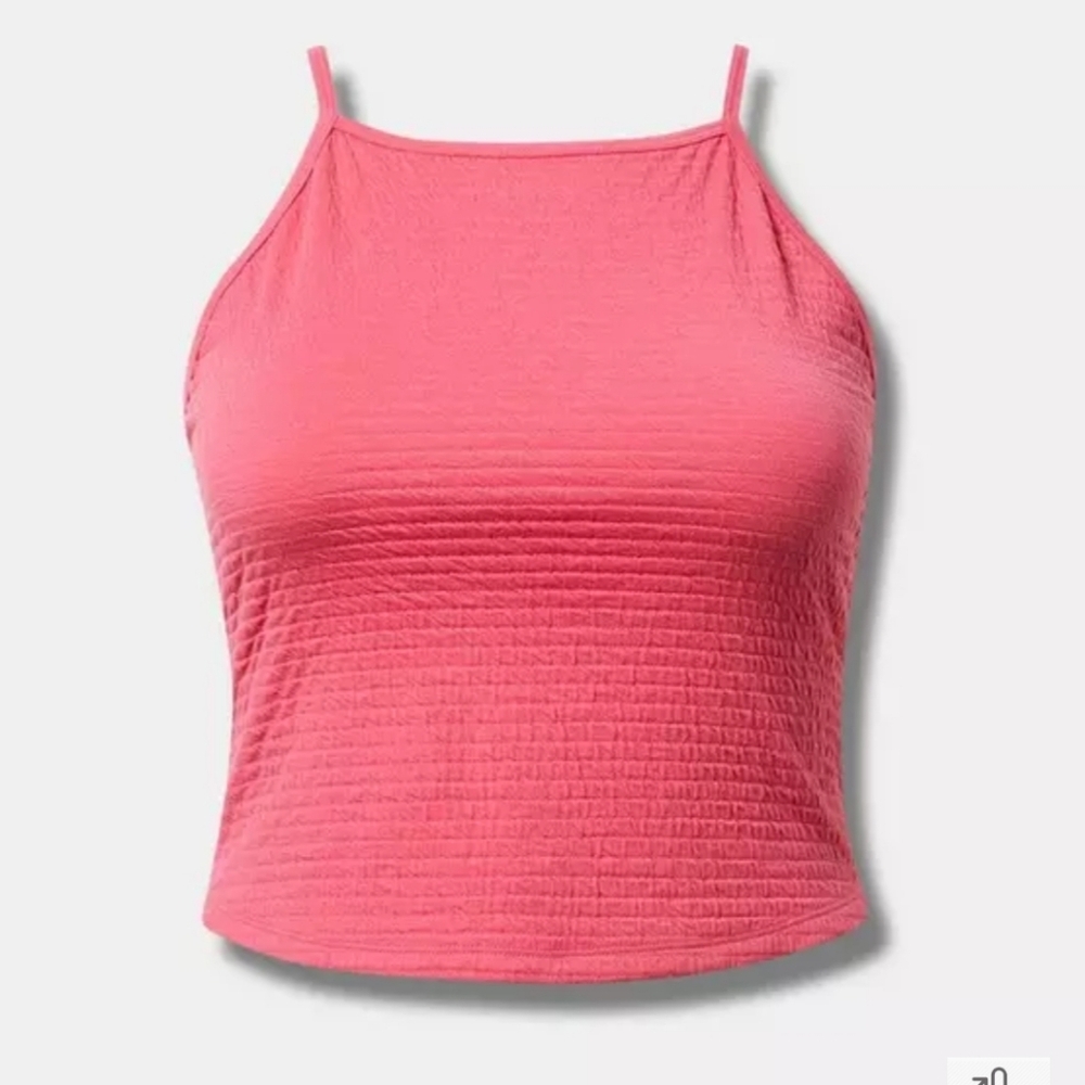 NWOT Torrid Pink Goddess High-Neck Crop Tank - Picture 5 of 5